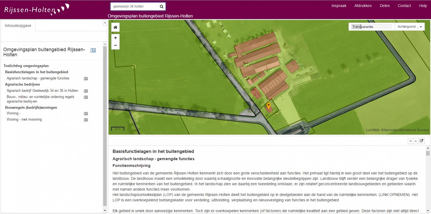 Screenshot Omgevingsplan Rijssen Holten, locatie Geskesdijk